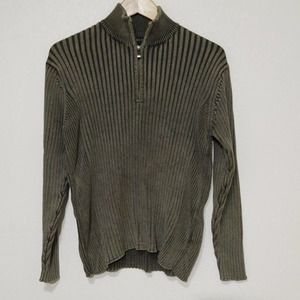 Vintage structure olive green sweater